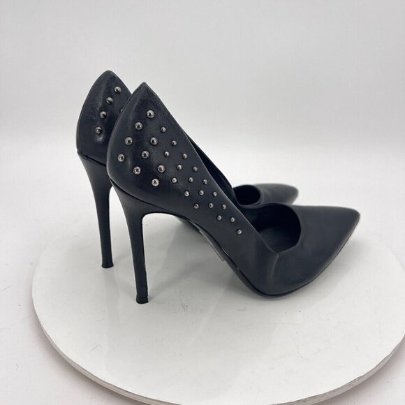 Thomas Wylde Women Size EU 40 US 9 Black Studded Leather Classic Stiletto Heels - Picture 5 of 16